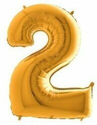 GOLD 2 RAKAM 16 İNÇ FOLYO BALON GOLD 2 RAKAM 16 İNÇ FOLYO BALON