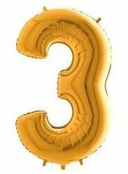 GOLD 3 RAKAM 16 İNÇ FOLYO BALON GOLD 3 RAKAM 16 İNÇ FOLYO BALON