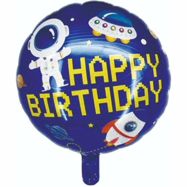 18 İNÇ UZAY HAPPY YUVARLAK FOLYO BALON