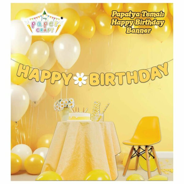 ÖZEL KESİM PAPATYA TEMALI HAPPY BIRTHDAY BANNER ÖZEL KESİM PAPATYA TEMALI HAPPY BIRTHDAY BANNER