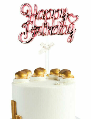 ALM-2412-028 HAPPY BIRTHDAY KROM ROZE GOLD PASTA ÜZERİ ÇUBUKLU KÜRDAN