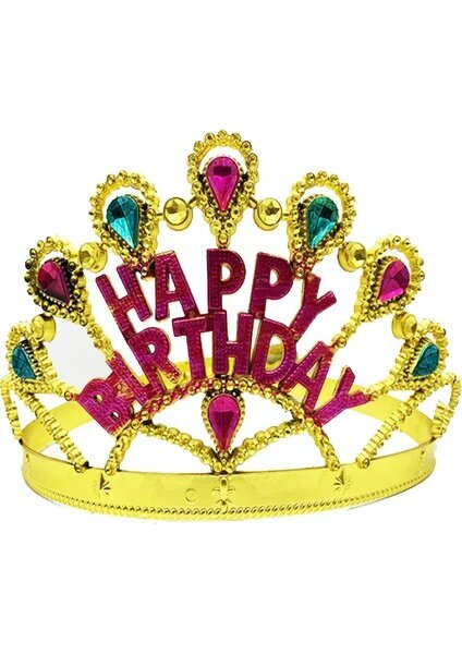 ALM-2412-034 İTHAL PLASTİK HAPPY BIRTHDAY TAÇ GOLD