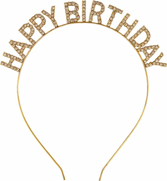 ALM-2412-029 İTHAL TAÇ HAPPY BIRTHDAY GOLD