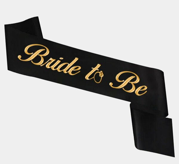 ALM2303-11-BG KUŞAK SİYAH BRİDE TO BE GOLD 9,5 x 1,50 MT
