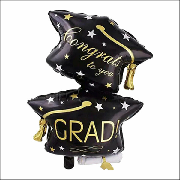 ALM2503-41 FOLYO BALON MEZUNİYET SİYAH GRAND