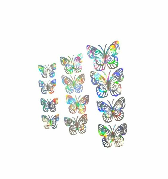 ALM-2412-303 12Lİ STICER KELEBEK PET HOLOGRAM ALM-2412-303 12Lİ STICER KELEBEK PET HOLOGRAM