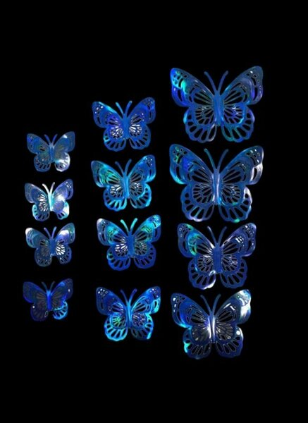ALM-2412-303 12Lİ STICER KELEBEK PET LACİVERT ALM-2412-303 12Lİ STICER KELEBEK PET LACİVERT