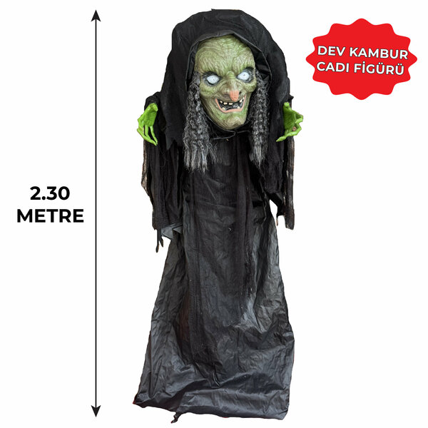 ALM2505-036 HALLOWEEN BÜYÜK 2 MT KAMBUR CADI IŞIK+SES+HAREKET KT:1