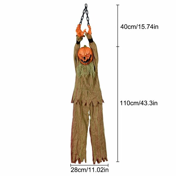 ALM2505-038 HALLOWEEN ASKILI ZİNCİRLİ BALKABAĞI IŞIK+SES+HAREKET