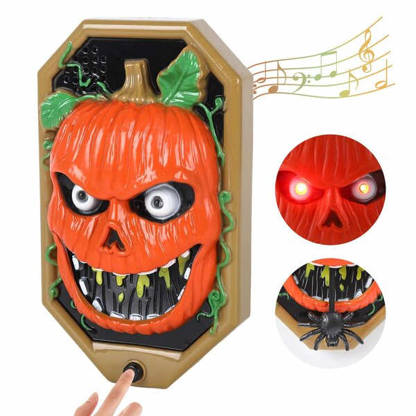 ALM-2505-28 HALLOWEEN BALKABAĞI KAPI ZİLİ IŞIK+SES+HAREKET