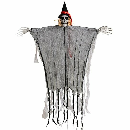 ALM-2505-20 HALLOWEEN HASIR BEYAZ CADI MASKOT 110 CM IŞIK+SES+HAREKET