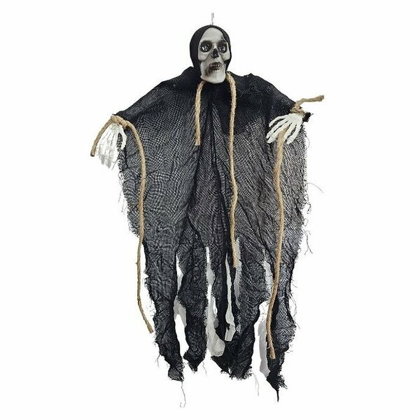 ALM-2505-23 HALLOWEEN ASKILI SİYAH KURU KAFA  IŞIK+SES+HAREKET