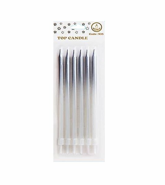 KOD 935 - 15 CM METALİK BEYAZ SİLVER MUM 6LI KOD 935 - 15 CM METALİK BEYAZ SİLVER MUM 6LI