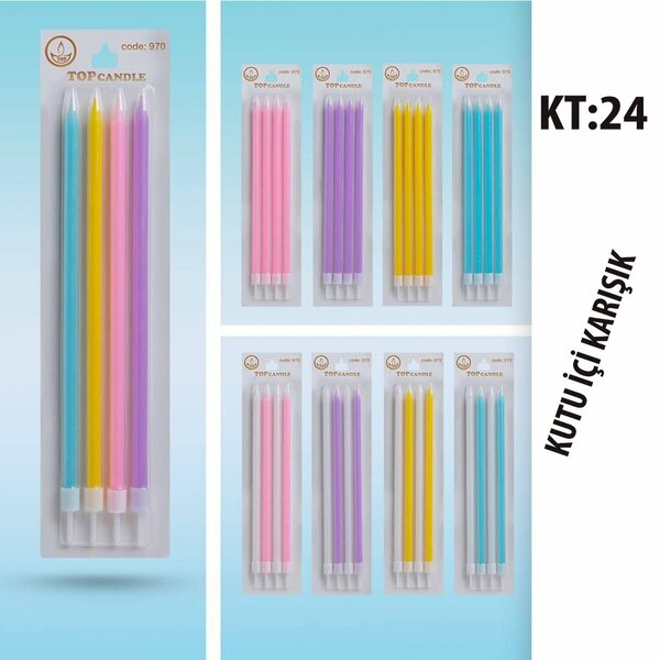 KOD 970 - 20 CM MAKARON MİX MUM 4LÜ KOD 970 - 20 CM MAKARON MİX MUM 4LÜ