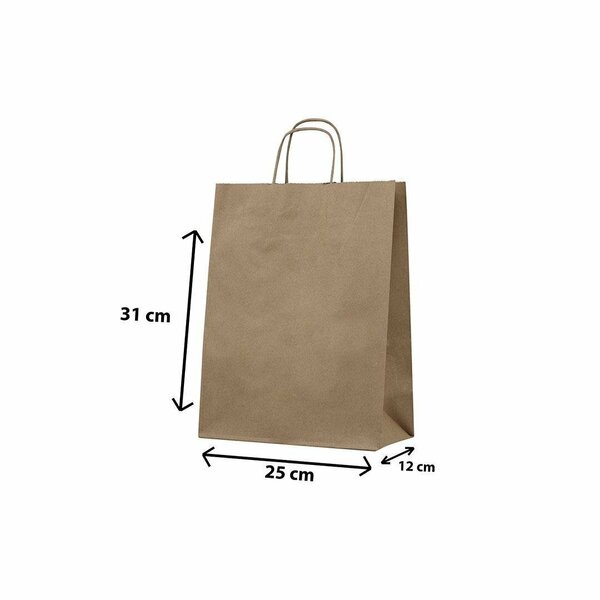 25*12*31 BÜKÜM SAPLI ÇANTA KRAFT 25'Lİ KL:10 PK