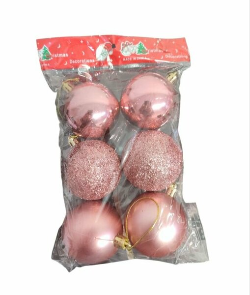 U4716-4 AĞAÇ PARTİ SÜSÜ TOP 6 LI 6CM ROSE GOLD