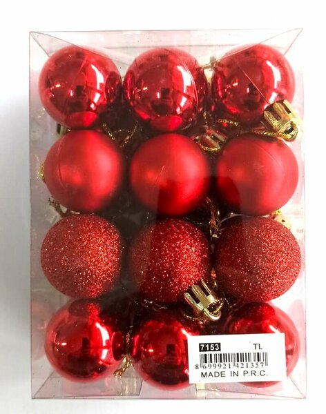 U7153 ASETAT KUTULU 3 CM TOP KIRMIZI 24'LÜ U7153 ASETAT KUTULU 3 CM TOP KIRMIZI 24'LÜ