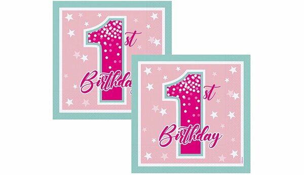 FIRST BIRTHDAY STARS GİRL KAĞIT PEÇETE 33X33 16'LI FIRST BIRTHDAY STARS GİRL KAĞIT PEÇETE 33X33 16'LI