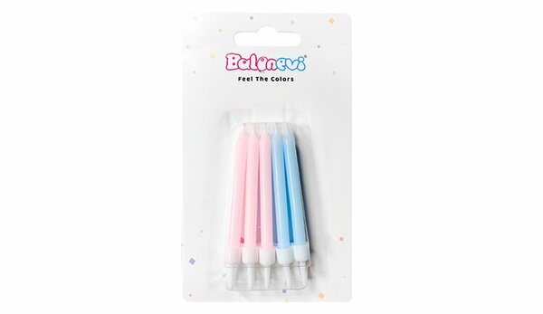 B.E MAKARON PEMBE MAKARON MAVİ KARIŞIK MUM 10'LU B.E MAKARON PEMBE MAKARON MAVİ KARIŞIK MUM 10'LU
