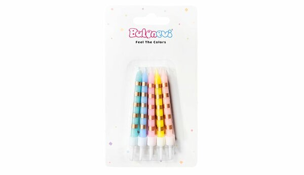 B.E GOLD ŞERİTLİ MAKARON KARIŞIK MUM 10'LU B.E GOLD ŞERİTLİ MAKARON KARIŞIK MUM 10'LU
