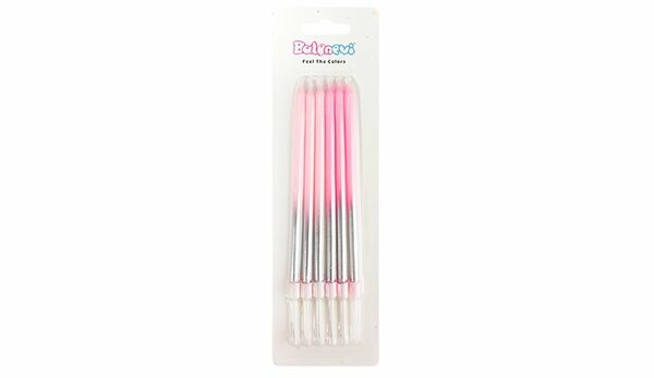 B.E BEYAZ GEÇİŞLİ AÇIK PEMBE MUM 6'LI B.E BEYAZ GEÇİŞLİ AÇIK PEMBE MUM 6'LI