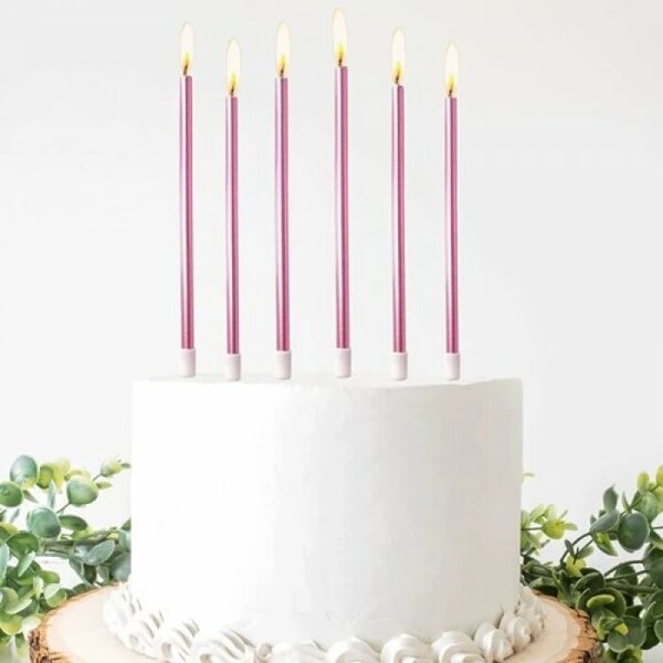 20 CM METALİK PEMBE MUM 6'LI(51297-8P) 20 CM METALİK PEMBE MUM 6'LI(51297-8P)