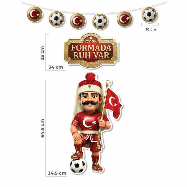 MİLLİ TAKIM TEMALI DEKOR SÜS SETİ MİLLİ TAKIM TEMALI DEKOR SÜS SETİ
