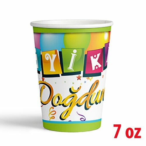 7 OZ KARTON BARDAK RENKLİ İYİ Kİ DOĞDUN 8'Lİ 7 OZ KARTON BARDAK RENKLİ İYİ Kİ DOĞDUN 8'Lİ