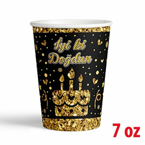 7 OZ KARTON BARDAK GOLD İYİ Kİ DOĞDUN 8'Lİ 7 OZ KARTON BARDAK GOLD İYİ Kİ DOĞDUN 8'Lİ