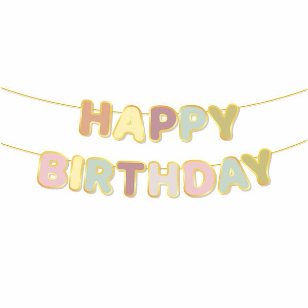 ÖZEL KESİM MAKARON HAPPY BIRTHDAY BANNER ÖZEL KESİM MAKARON HAPPY BIRTHDAY BANNER