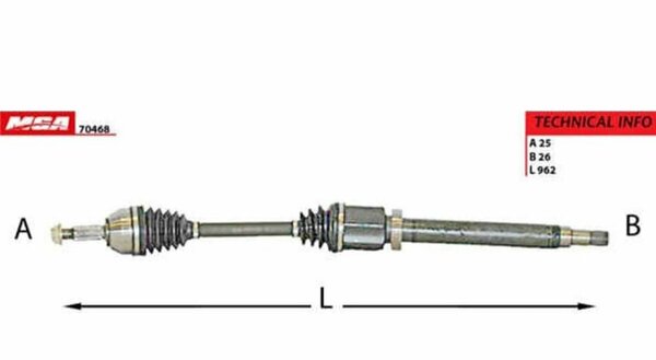 AKS KOMPLE SAĞ FORD CONNECT 1.8TDCI (75PS-90PS-110PS) (02-13