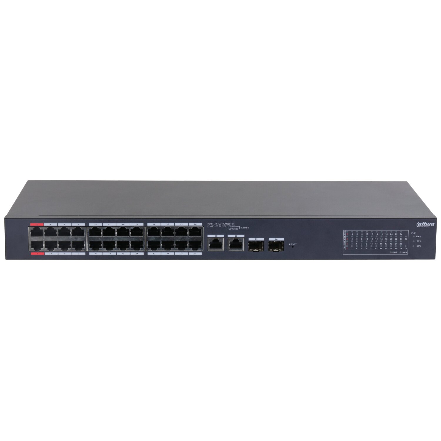 DH-CS4226-24ET-375 26-Port Yönetilebilir 24-Port PoE Bulut Switch
