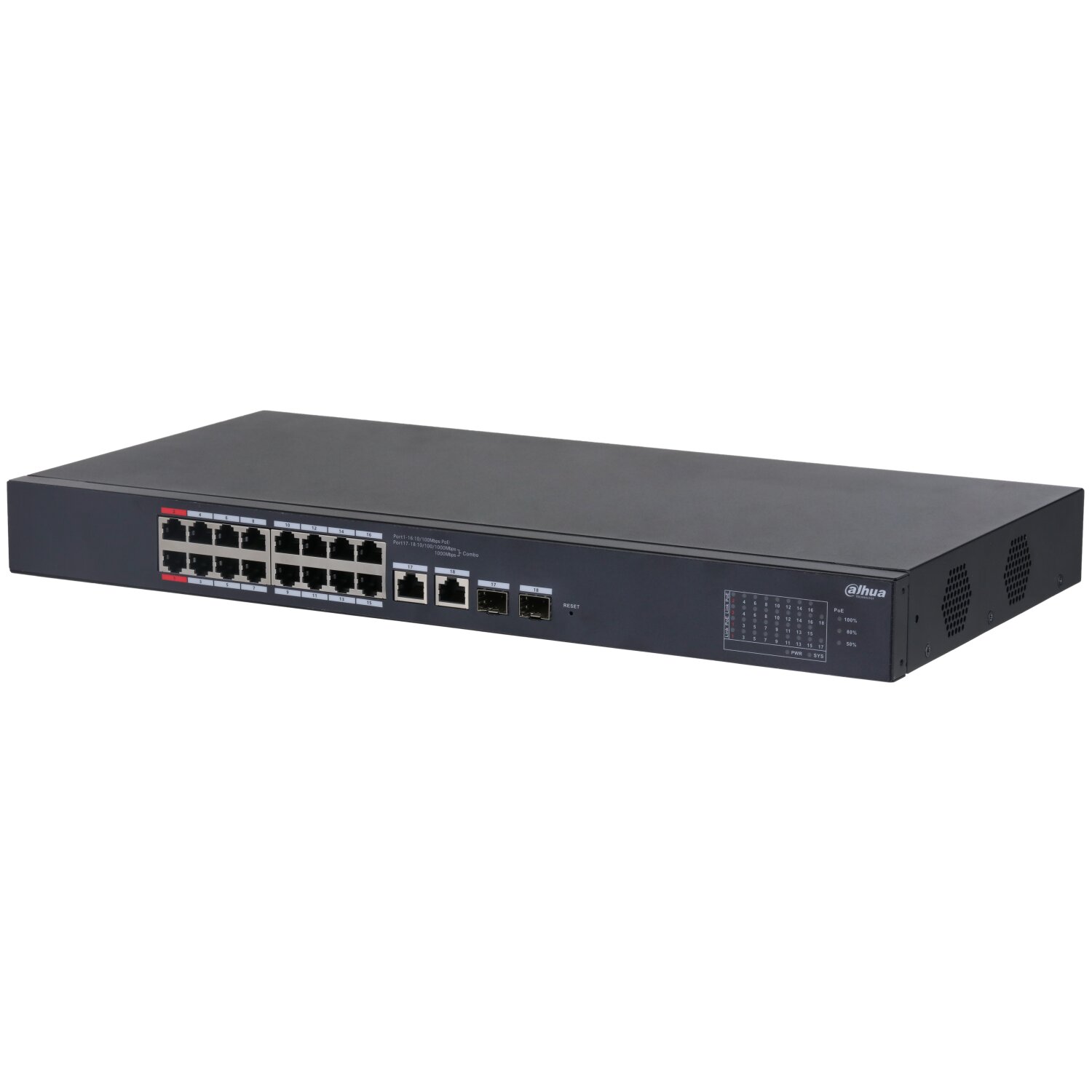 DH-CS4218-16ET-240 18-Port Yönetilebilir 16-Port PoE Bulut Switch