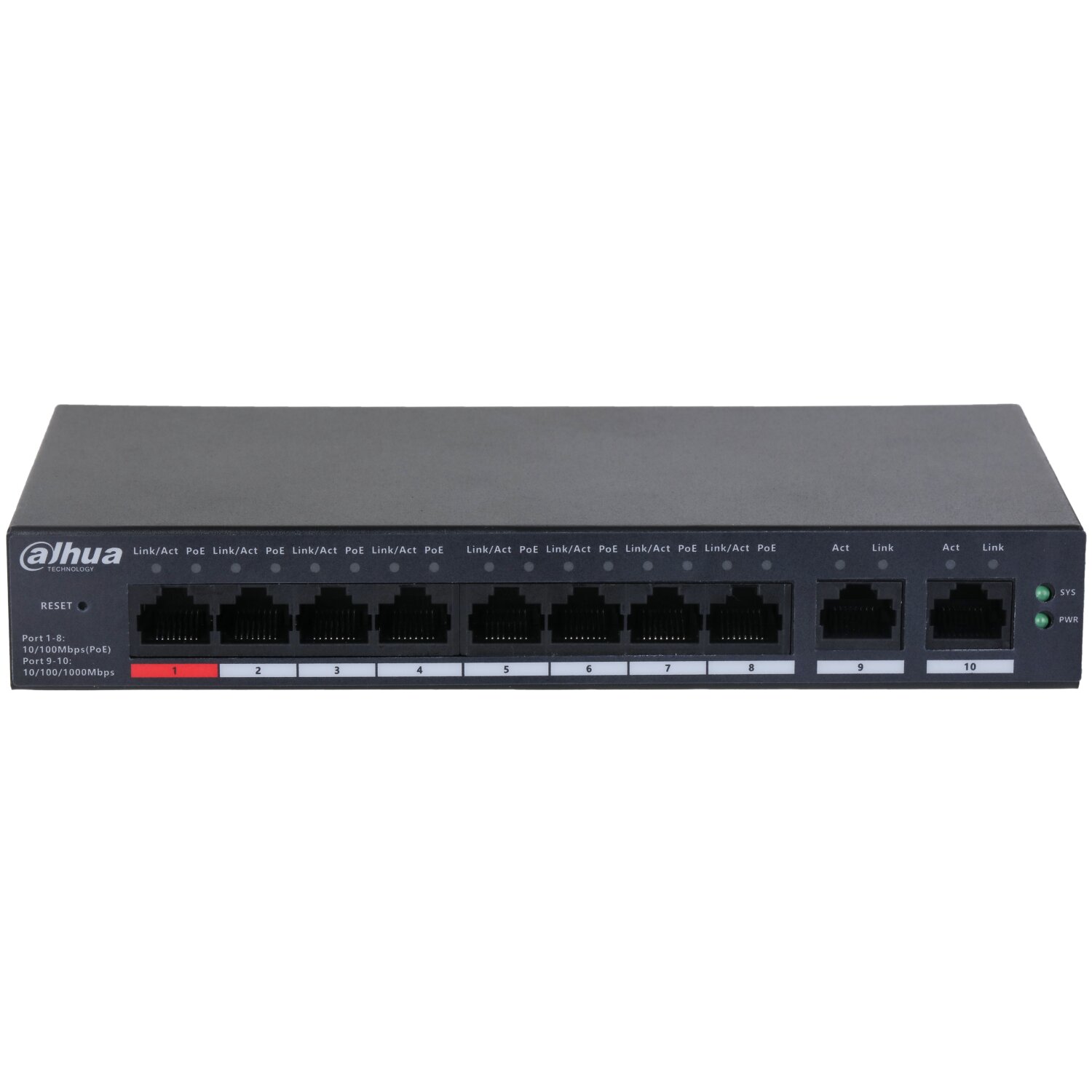 DH-CS4010-8ET-110 10-Port Yönetilebilir 8-Port PoE Bulut Switch