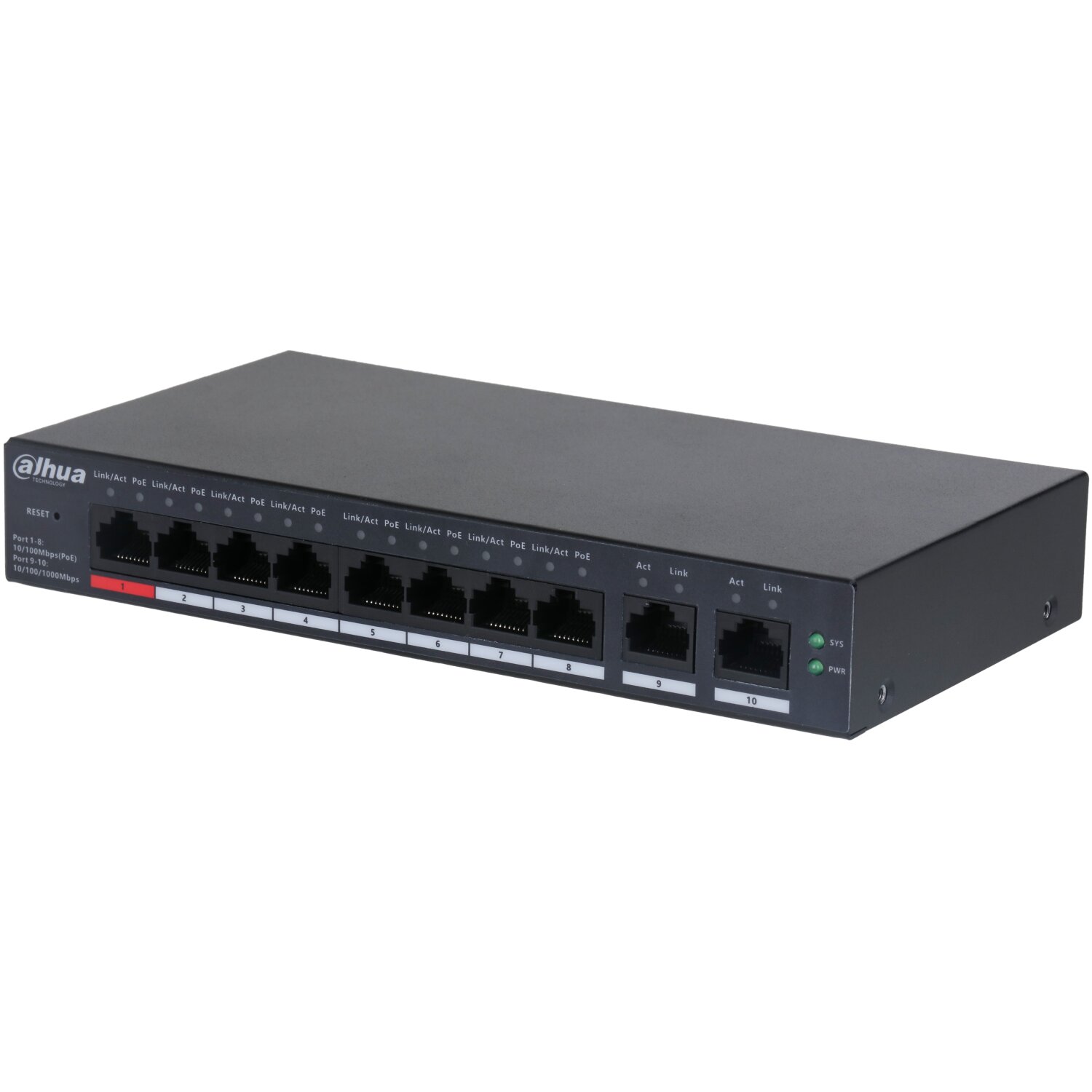 DH-CS4010-8ET-110 10-Port Yönetilebilir 8-Port PoE Bulut Switch