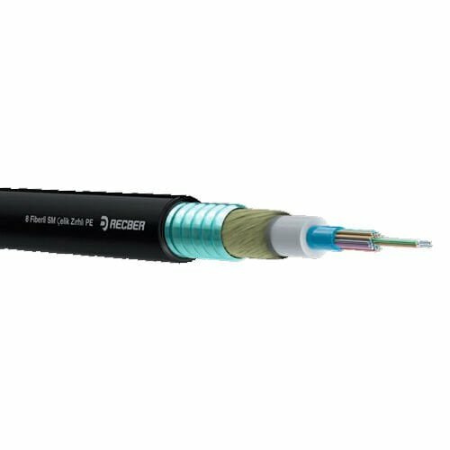 Reçber 4000167 REÇBER 4 Core Single Mode Jel Dolgulu Merkezi Tüplü PE Dış Kılıflı FO Kablo