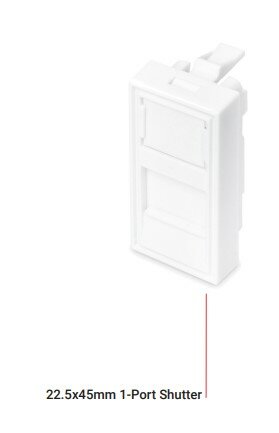 Reçber 22.5x45mm 1-Port Shutter (1 Port Keystone Kapak)