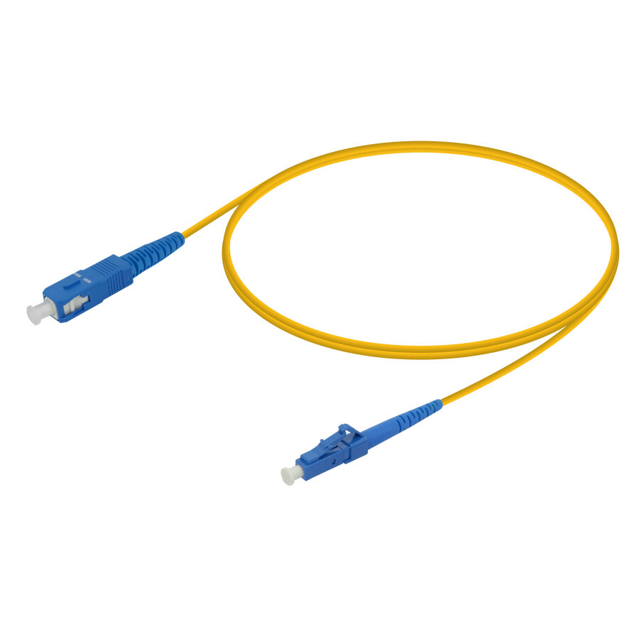 Reçber SC/UPC-LC/UPC | G657A2 Single Mode Fiber Optic Duplex Patch Cord | 2.0x4.1mm (2 m)