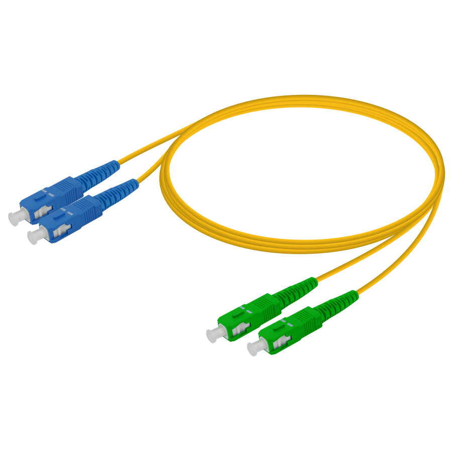 Reçber SC/UPC-SC/APC | G657A2 Single Mode Fiber Optic Duplex Patch Cord | 2.0x4.1mm (2 m)