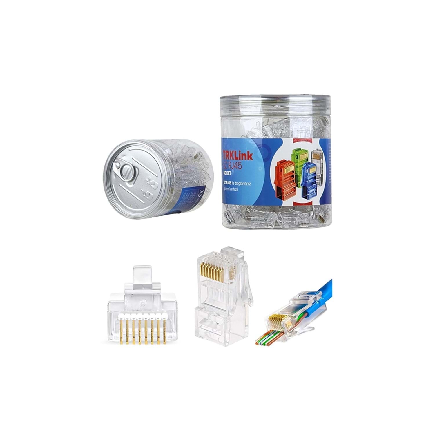 TRKLink EZ RJ45 KONNEKTÖR 100 'lü PAKET Şeffaf