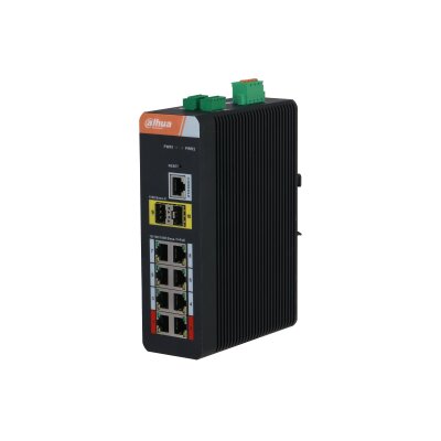 DH-IS4210-8GT-120 - 10-Port Yönetilebilir Endüstriyel Gigabit Switch 8-Port PoE