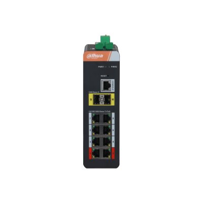 DH-IS4210-8GT-120 - 10-Port Yönetilebilir Endüstriyel Gigabit Switch 8-Port PoE