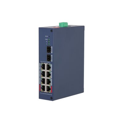 DH-CHS4210-8GT-110 10-Port Cloud Managed Hardened Gigabit Switch with 8-Port PoE 2 SFP