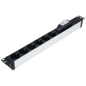 LN-PRZ-SGT-1U6P-SC Lande 1U 19" 6 Lı Grup Priz Sigortalı Kablolu