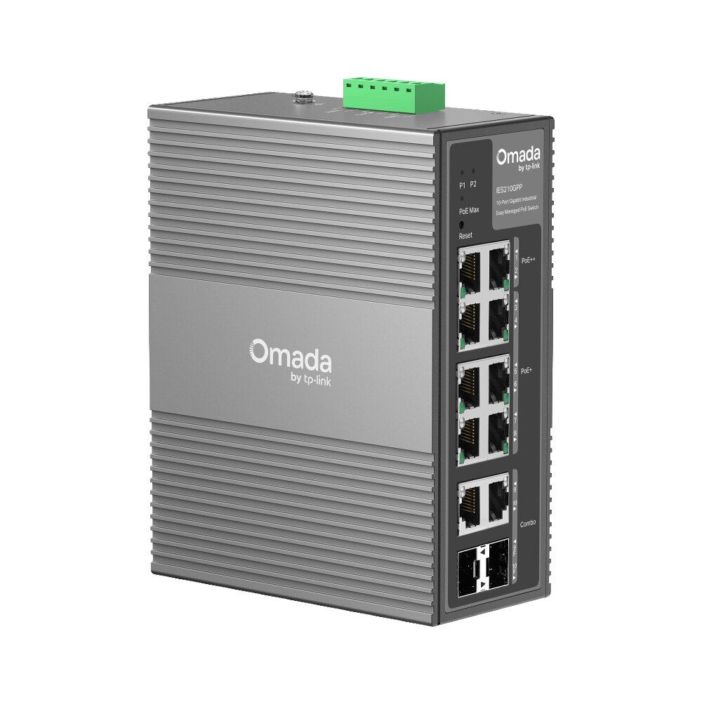 Tp-Link - IES210GPP - Omada 10-Port Gigabit Industrial Easy Managed Switch with 6-Port PoE+ and 2-Port PoE++