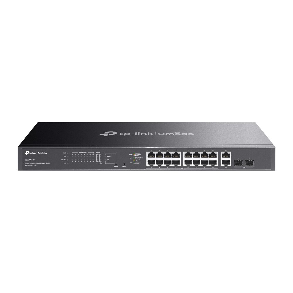 Tp-Link - ES220GMP - Omada 20-Port Gigabit Easy Managed Switch with 16-Port PoE+