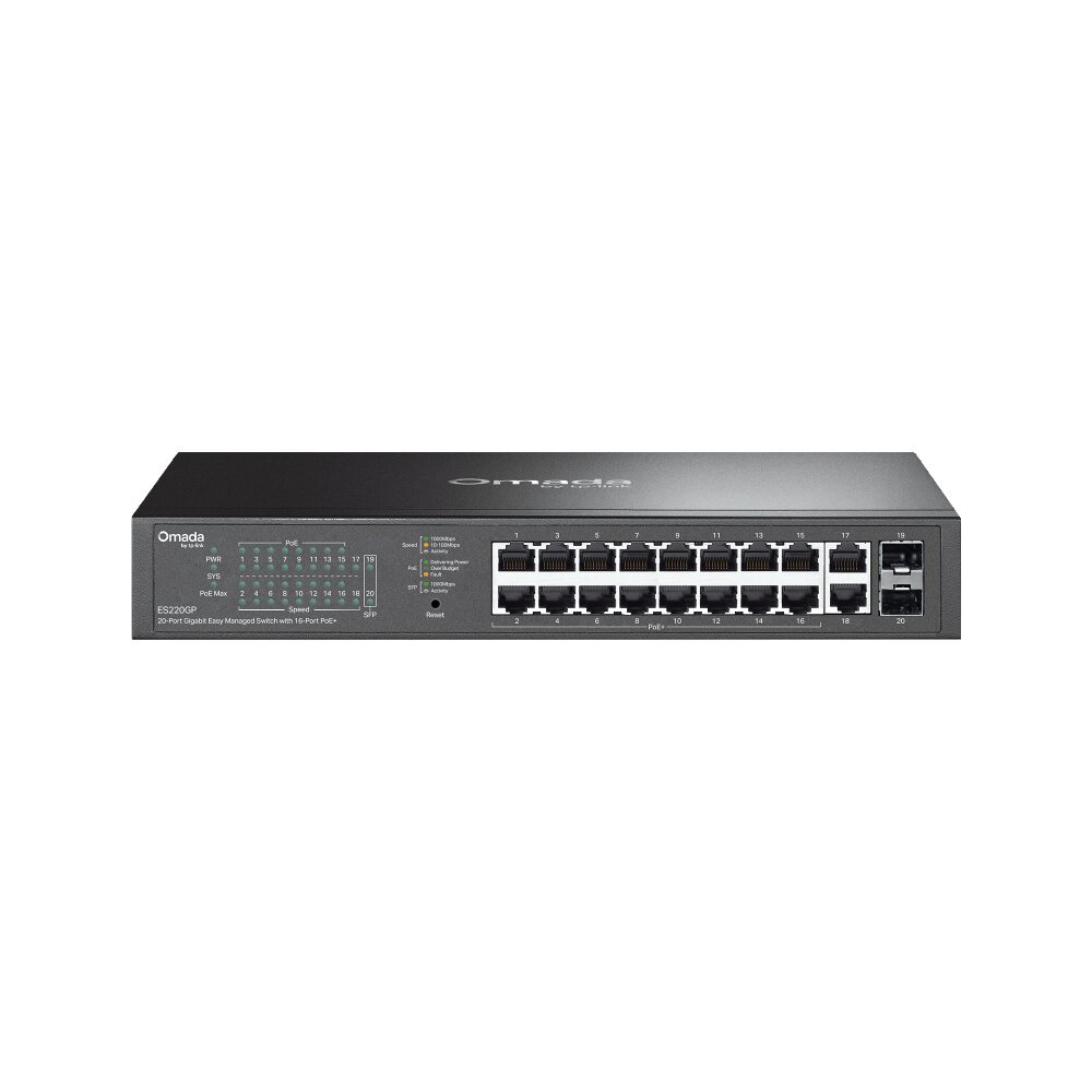 Tp-Link - ES220GP - Omada 20-Port Gigabit Easy Managed Switch with 16-Port PoE+