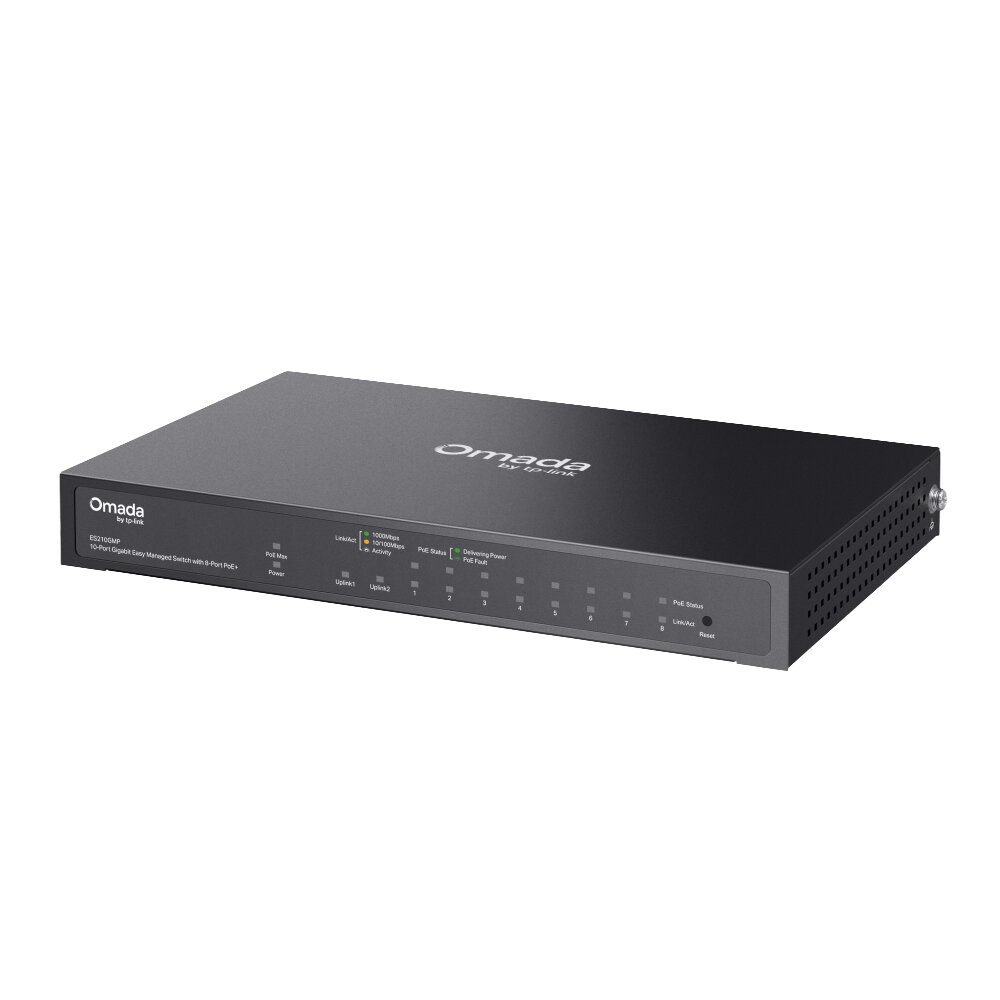 Tp-Link - ES210GMP - Omada 10-Port Gigabit Easy Managed Switch with 8-Port PoE+