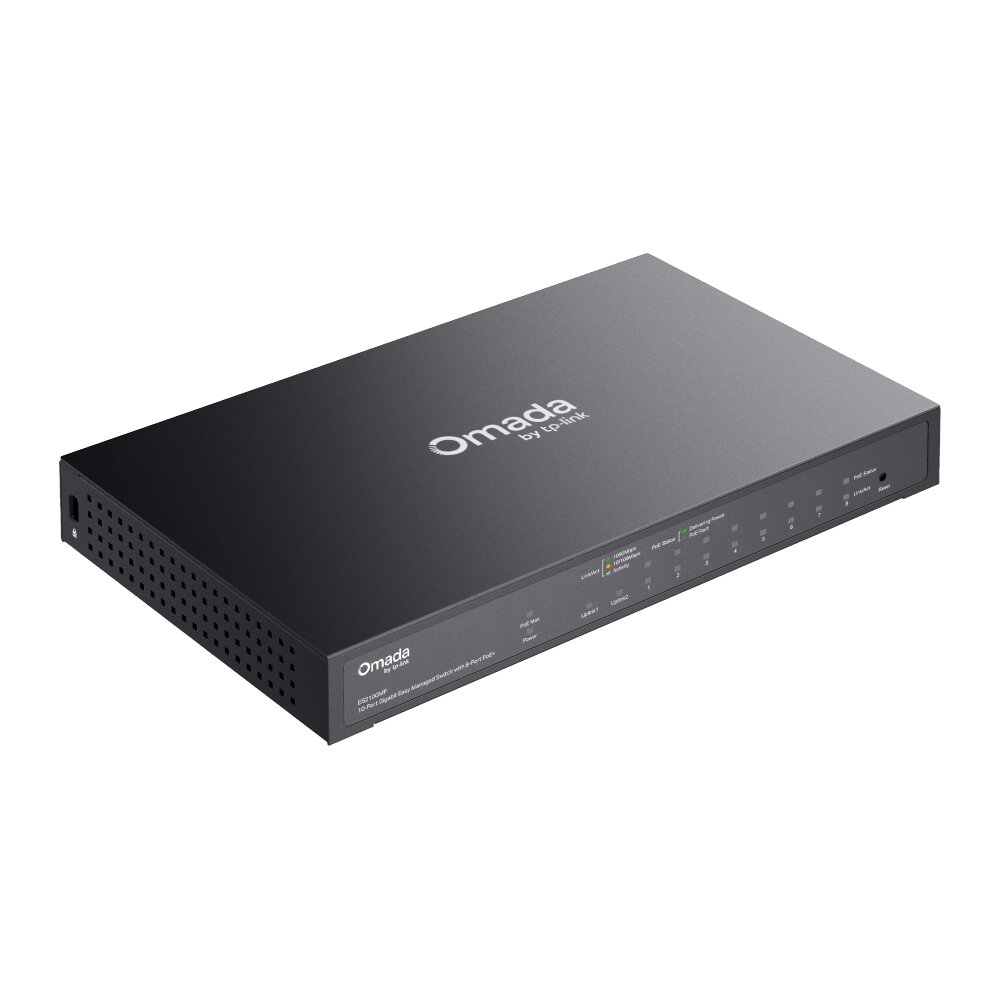 Tp-Link - ES210GMP - Omada 10-Port Gigabit Easy Managed Switch with 8-Port PoE+