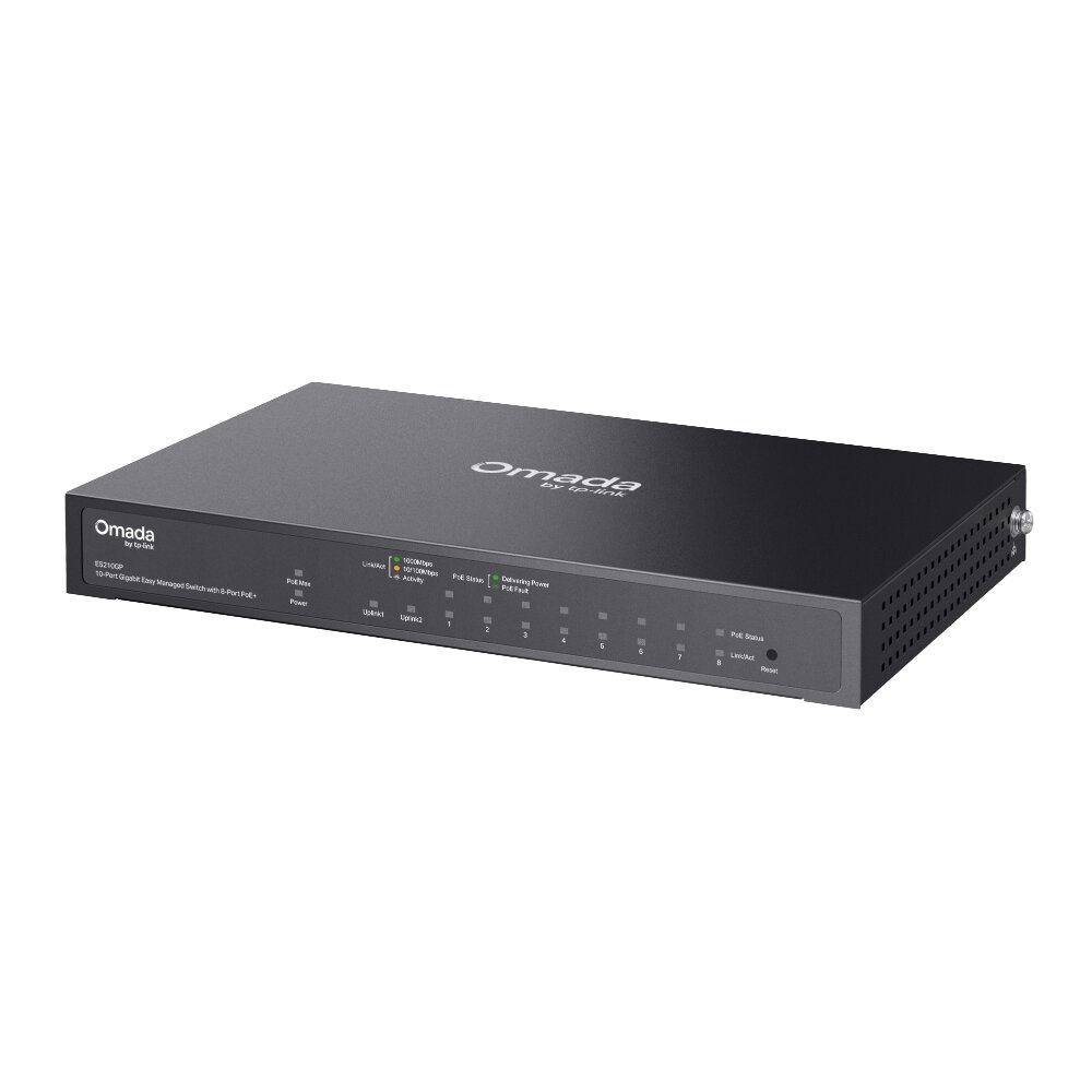 Tp-Link - ES210GP - Omada 10-Port Gigabit Easy Managed Switch with 8-Port PoE+